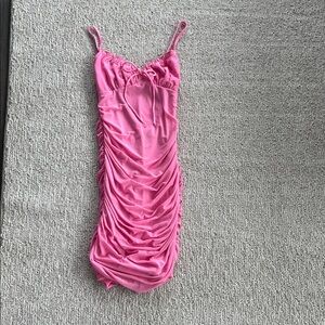 Bubblegum Pink Ruched Dress